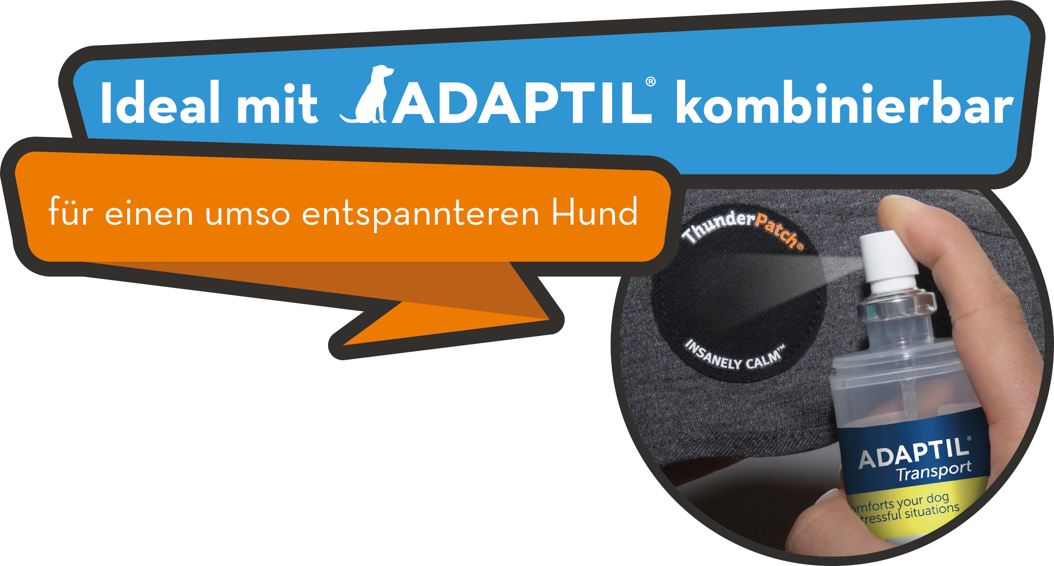 ThunderShirt Kombination mit ADAPTIL Transport Spray